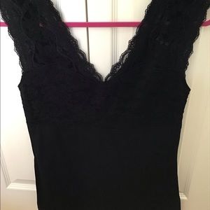 Black stretch cami with knit body